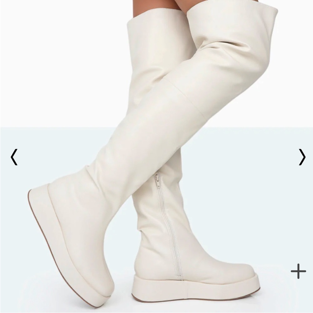 Erica Bone Pu Chunky Platform Sole Over The Knee Boots